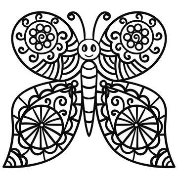 Cartoon doodle butterfly Stock Illustration