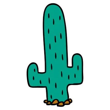 Cartoon doodle of a cactus Ilustração Stock