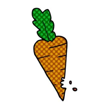 Cartoon doodle carrot with bite marks Illustrazione stock