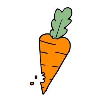 Cartoon doodle carrot with bite marks 스톡 일러스트