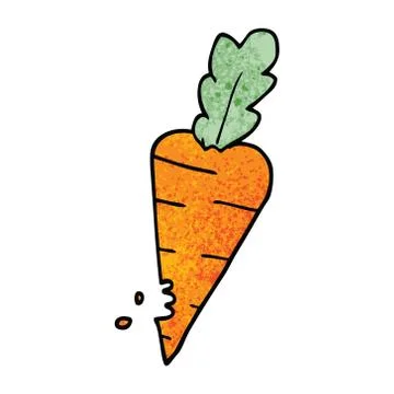 Cartoon doodle carrot with bite marks 스톡 일러스트