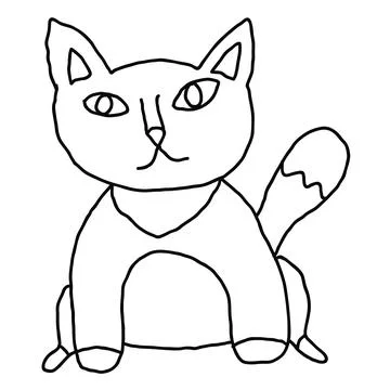 Cartoon doodle cat Stock Illustration