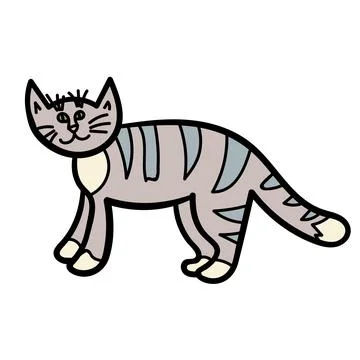 Cartoon doodle cat Stock Illustration