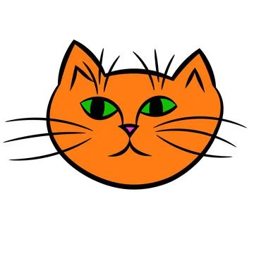 Cartoon doodle cat's muzzle isolated on white  Stock Illustration