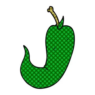 Cartoon doodle chilli pepper Stock Illustration