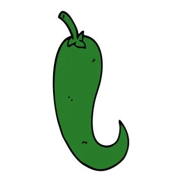 Cartoon doodle chilli pepper Stock Illustration
