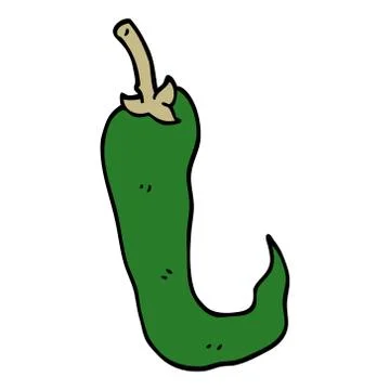 Cartoon doodle chilli pepper Stock Illustration