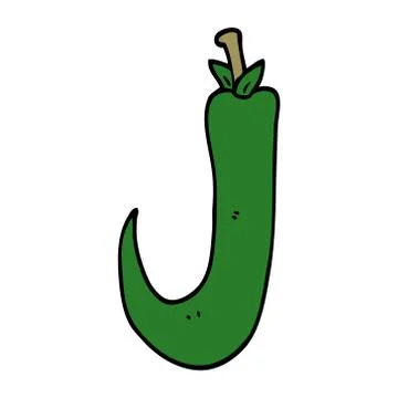 Cartoon doodle chilli pepper Stock Illustration