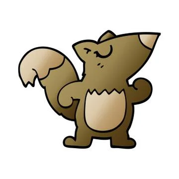 Cartoon doodle confident squirrel Stock Illustration
