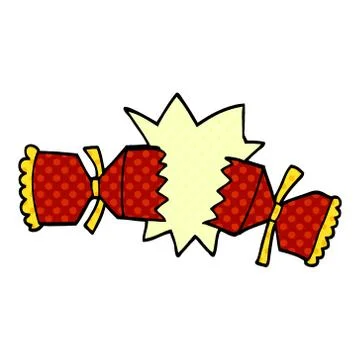 Cartoon doodle cracking cracker Stock Illustration