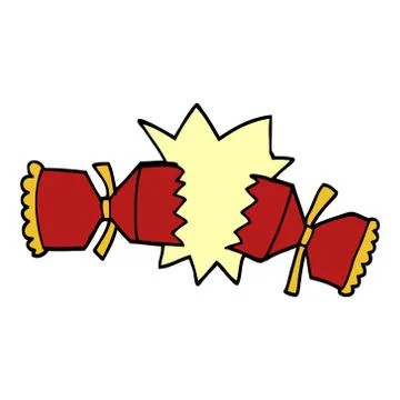 Cartoon doodle cracking cracker Stock Illustration