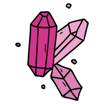 Cartoon doodle of crystal gems Stock Illustration