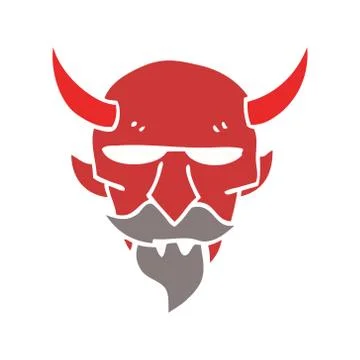 Cartoon doodle devil face Stock Illustration
