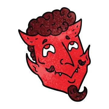 Cartoon doodle devil face Stock Illustration