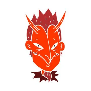 Cartoon doodle devil face Stock Illustration