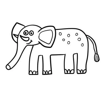 Cartoon doodle elephant Stock Illustration