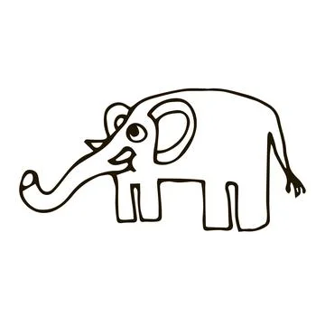 Cartoon doodle elephant Stock Illustration