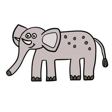 Cartoon doodle elephant Stock Illustration