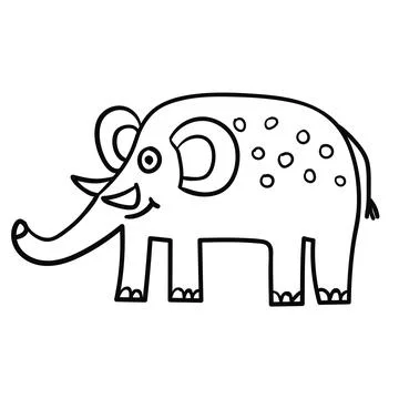 Cartoon doodle elephant Stock Illustration