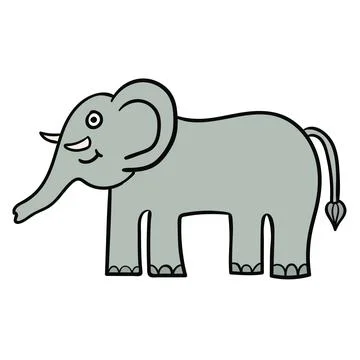 Cartoon doodle elephant Stock Illustration