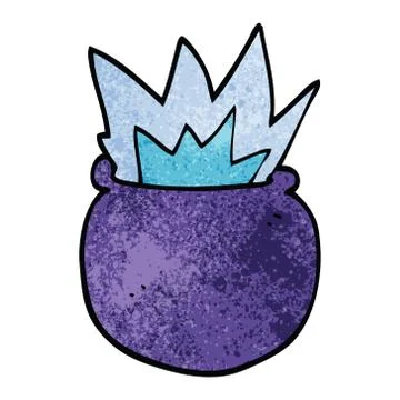 Cartoon doodle exploding cauldron Stock Illustration