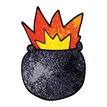 Cartoon doodle exploding cauldron Illustrazione stock