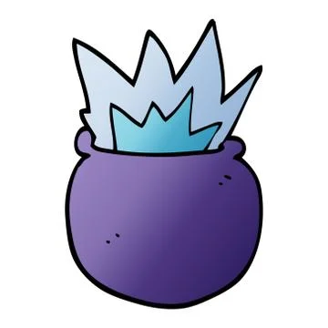 Cartoon doodle exploding cauldron 스톡 일러스트