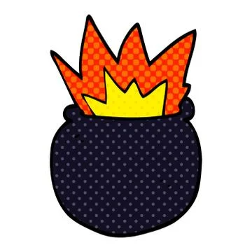 Cartoon doodle exploding cauldron イラスト素材
