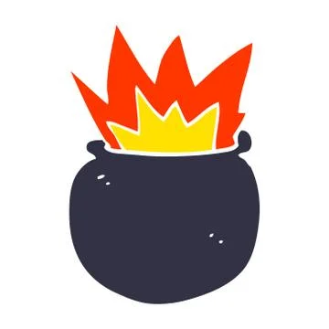 Cartoon doodle exploding cauldron 스톡 일러스트
