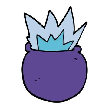 Cartoon doodle exploding cauldron Stock Illustration