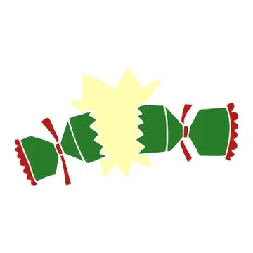 Cartoon doodle exploding cracker Stock Illustration