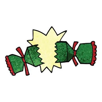 Cartoon doodle exploding cracker Stock Illustration