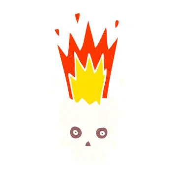 Cartoon doodle exploding skull Illustrazione stock