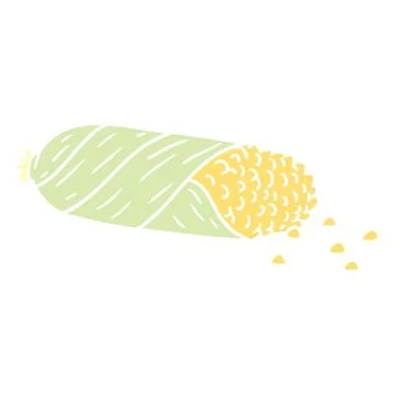 Cartoon doodle of fresh corn on the cob Stock Illustration