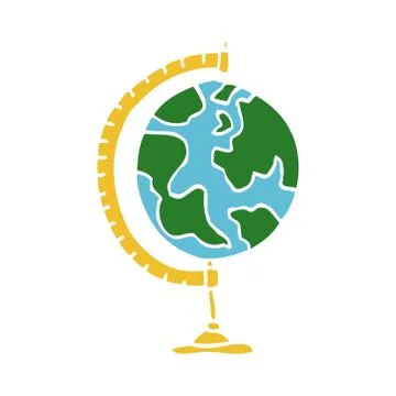 Cartoon doodle globe Illustrazione stock