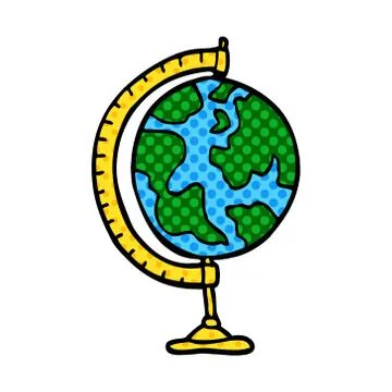 Cartoon doodle globe Illustrazione stock