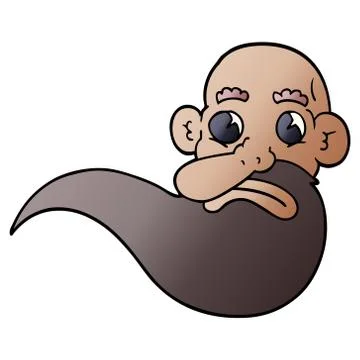 Cartoon doodle grumpy old man Stock Illustration