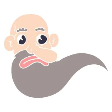 Cartoon doodle grumpy old man Illustrazione stock