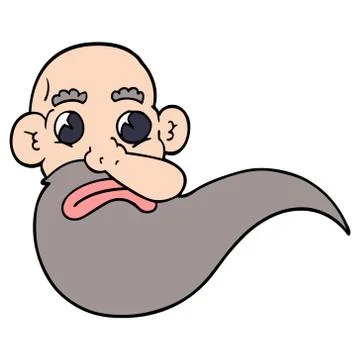 Cartoon doodle grumpy old man Illustrazione stock