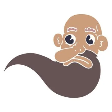 Cartoon doodle grumpy old man Illustrazione stock