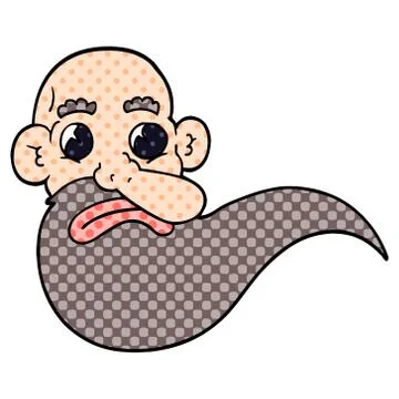 Cartoon doodle grumpy old man Illustrazione stock