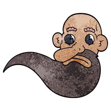 Cartoon doodle grumpy old man Stock Illustration