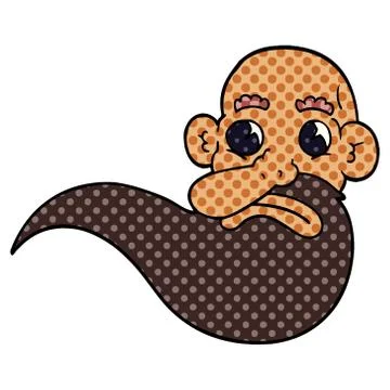 Cartoon doodle grumpy old man Stock Illustration