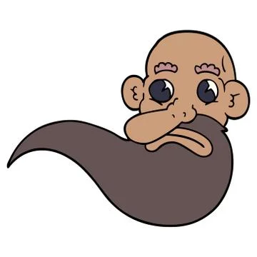 Cartoon doodle grumpy old man Illustrazione stock