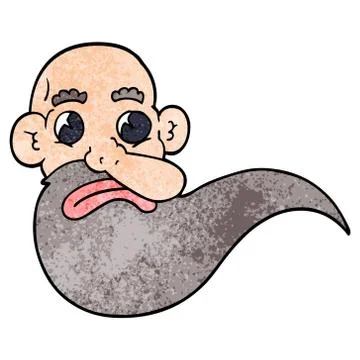 Cartoon doodle grumpy old man Illustrazione stock