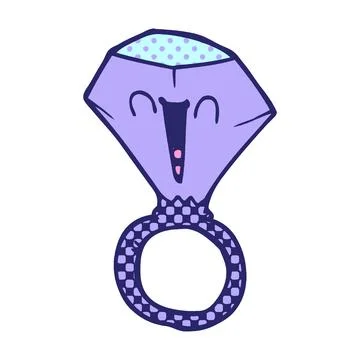 Cartoon doodle happy face ring in bright neon color Stockillustratie