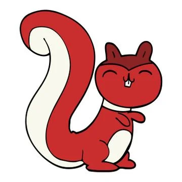 Cartoon doodle happy squirrel Stock Illustration