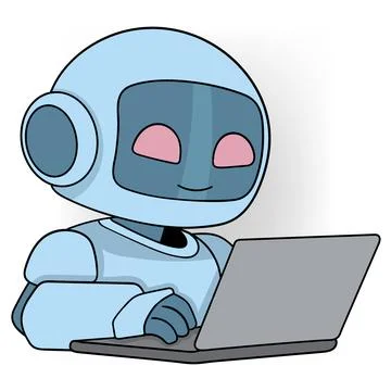 Cartoon doodle illustration of artificial intelligence learning 스톡 일러스트