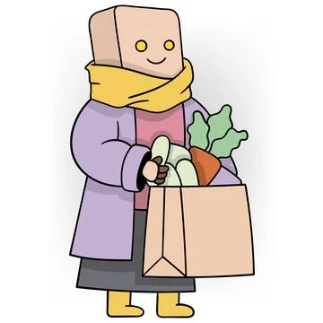 Cartoon doodle illustration of artificial intelligence installed into a robot Stock-Illustration