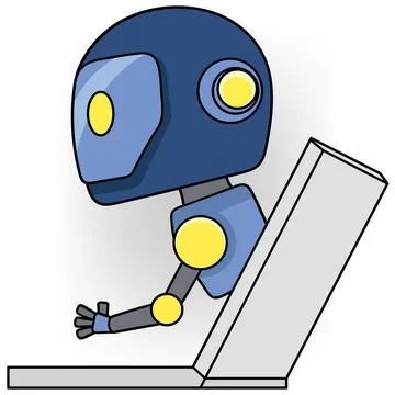 Cartoon doodle illustration of artificial intelligence technology embedded .. イラスト素材